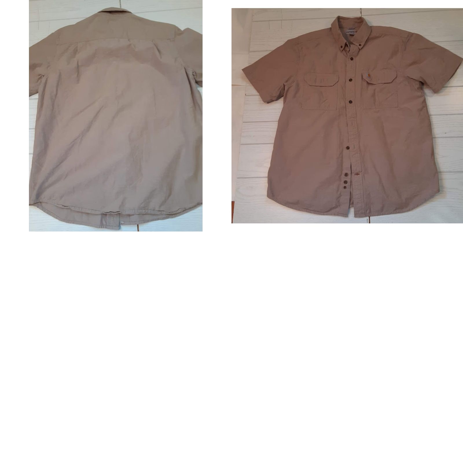 Carhartt VINTAGE Carhartt Shirt Short Sleeve L Relaxed Regular Khaki Brown Solid Men 90s Classic Shirt Mens L Size US L / EU 52-54 / 3 - 8 Thumbnail