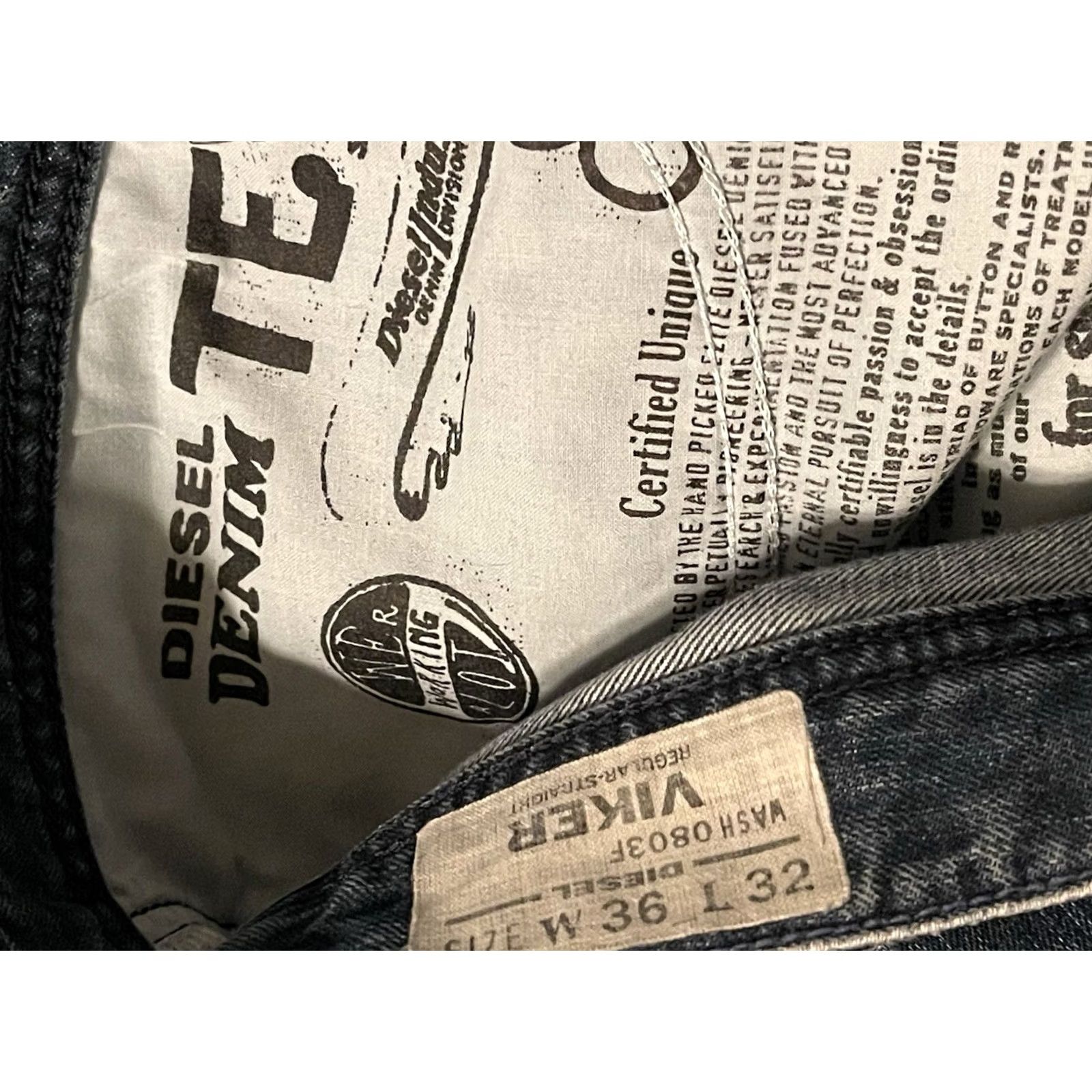 Diesel Diesel Biker Regular Straight Button Fly Distressed Denim Jeans - Men's 36 38x34 Blue Cotton Blend 34 Inseam Vintage No Jeans Mens Size US 36 / EU 52 - 7 Thumbnail