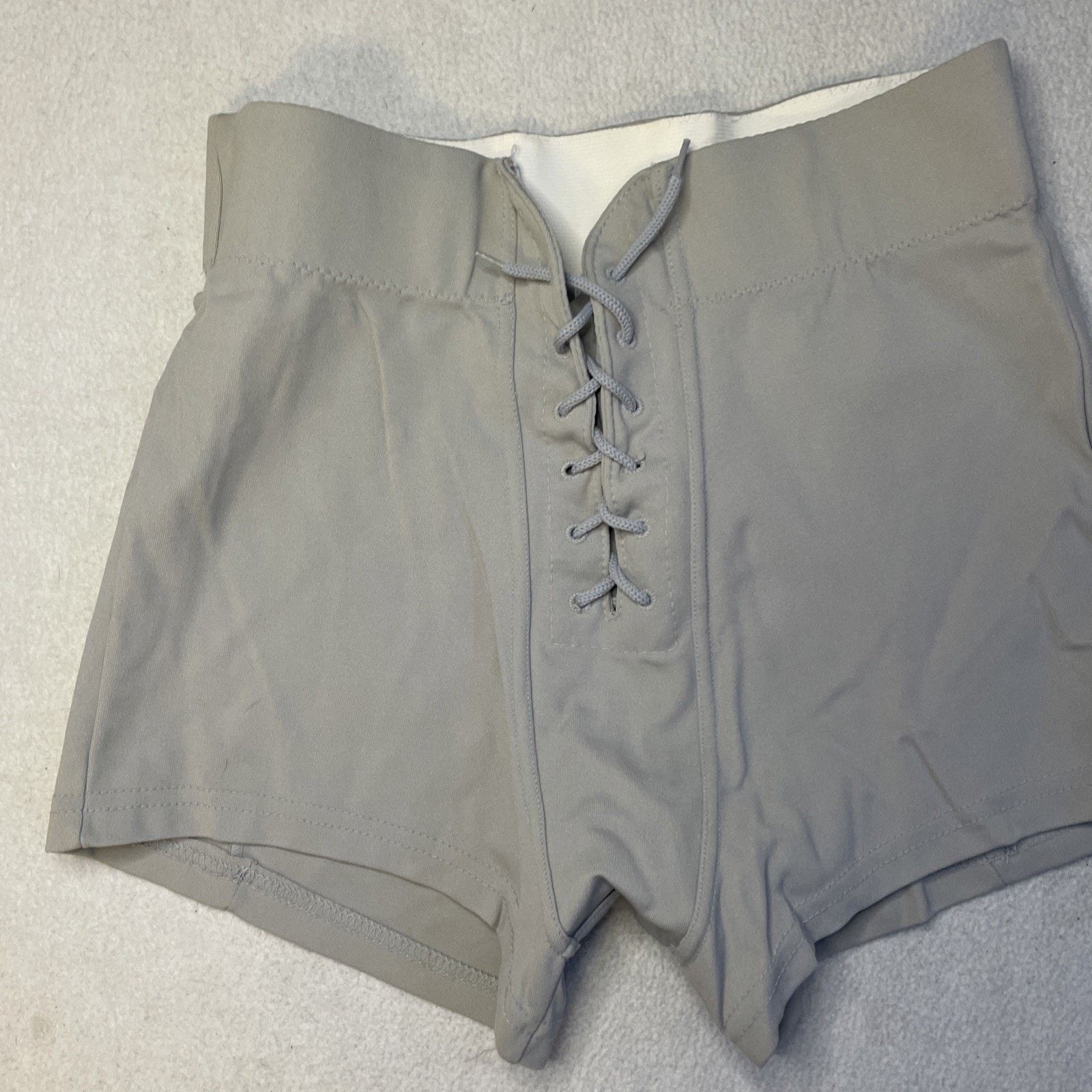 Other Vintage Lace Up Front Hot Pants Mens Large High Waisted Gray Size US 34 / EU 50 - 2 Thumbnail