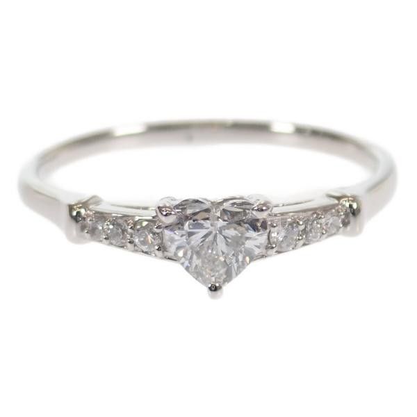 image of Other Platinum Heart Diamond Ring in Silver, Women's