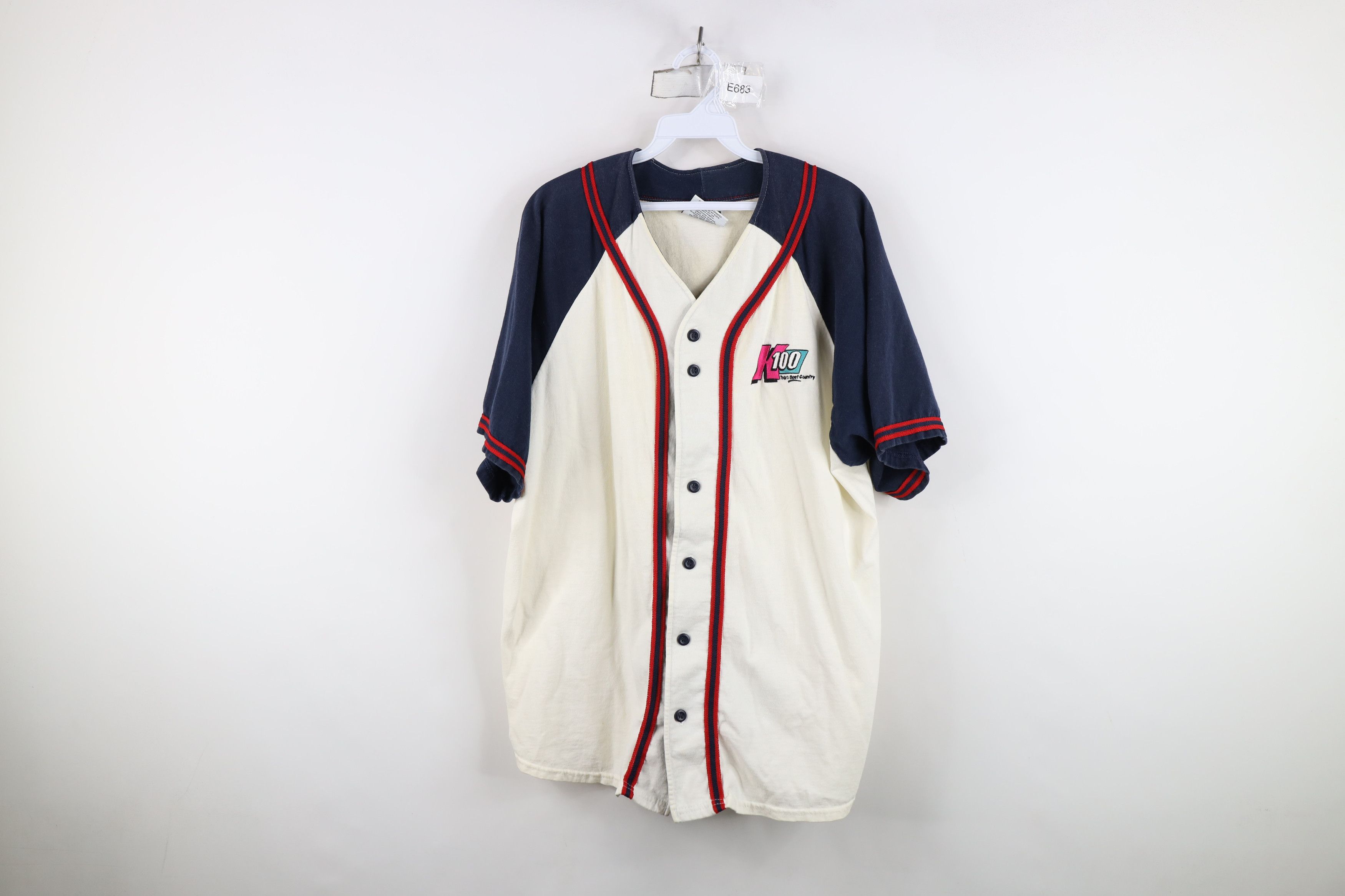 Vintage Vintage 90s K100 Radio Country Music Baseball Jersey USA Size US XL / EU 56 / 4 - 1 Thumbnail