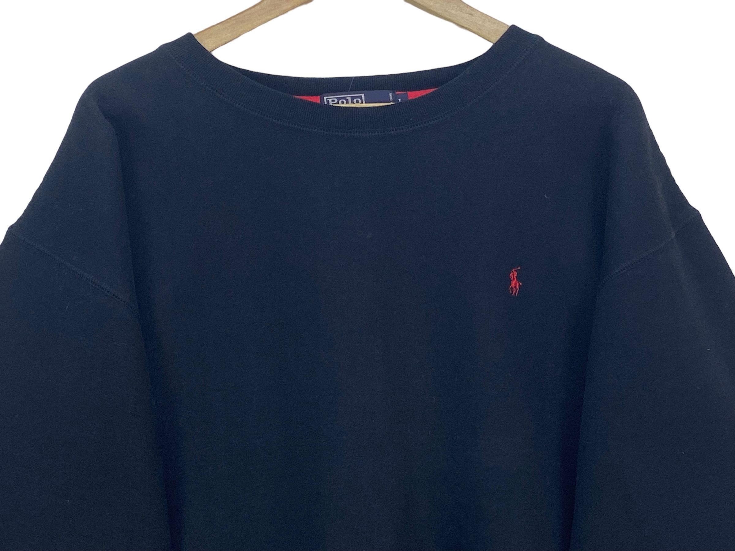 Polo Ralph Lauren × Vintage Vintage Polo Ralph Lauren Distressed Logo Pullover Blue 90s Size US L / EU 52-54 / 3 - 2 Thumbnail