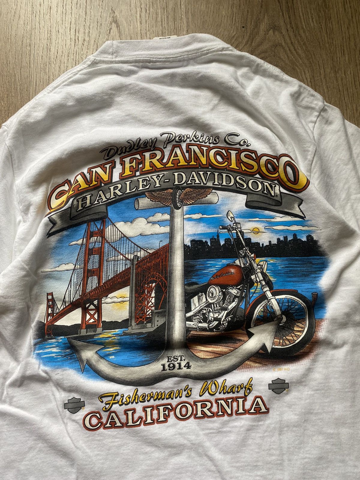 Harley Davidson × Vintage Vintage Y2K Harley Davidson San Francisco 1997 tee Medium Size US M / EU 48-50 / 2 - 5 Thumbnail