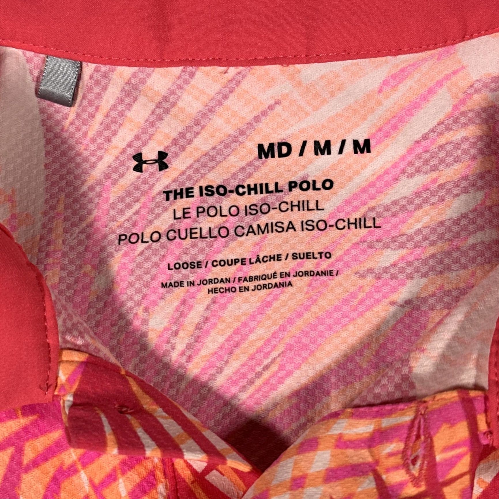 Under Armour Under Armour Iso-Chill Performance Polo Shirt Mens Medium Pink Floral Golf Size US M / EU 48-50 / 2 - 7 Thumbnail