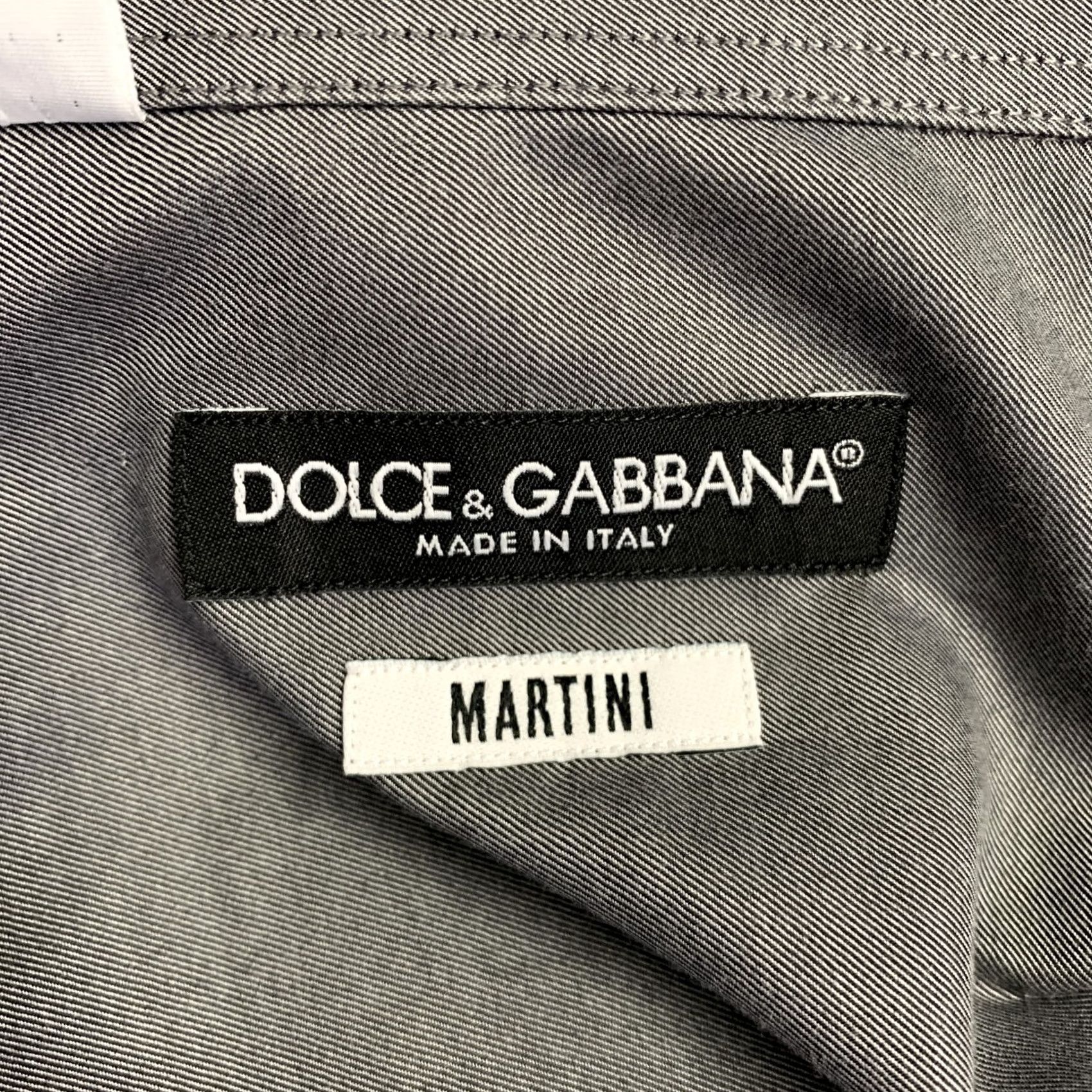 Dolce & Gabbana DOLCE & GABBANA Shirt M Grey Cotton Long Sleeve Button Up Size US M / EU 48-50 / 2 - 4 Thumbnail