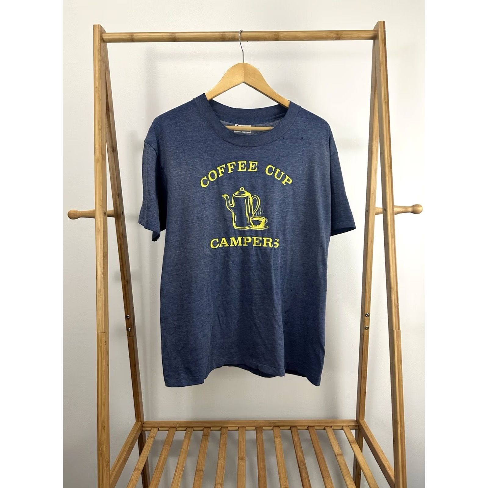 Hanes VTG 80s Coffee Cup Campers Hike Caffeine Paper Thin Burnout Worn T-Shirt XL Hanes Brown Mens T-Shirt Burnout 80s Camping Hiking Size US XL / EU 56 / 4 - 2 Thumbnail