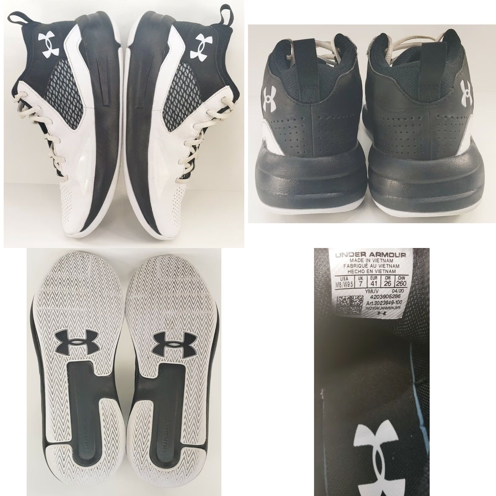 Under Armour Under Armour Top Mens White Black Lockdown Men Size Womens Midtop Size US 8 / IT 38 - 8 Thumbnail