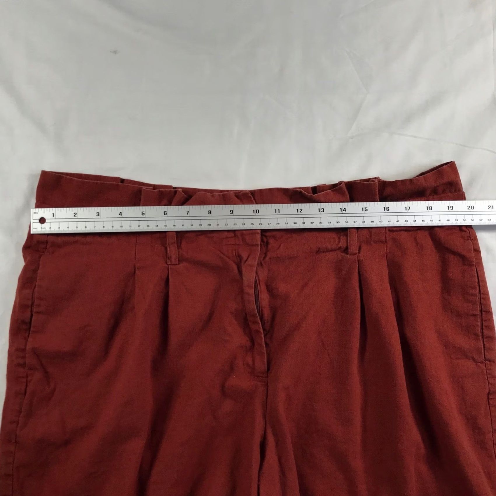 Boden Boden Linen Cotton Paperbag Waist Shorts Terracotta Red US 16 UK 20 6" Inseam Size 27" / US 4 / IT 40 - 3 Thumbnail