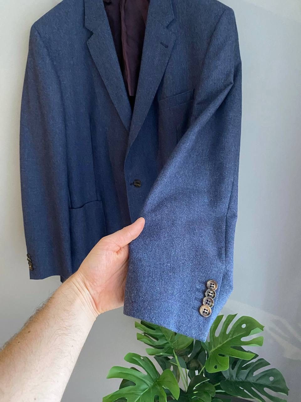 Vitale Barberis Canonico Yves Gerard x Vitale Barberis Wool/Silk Blue Blazer, Size 56 Size 54R - 8 Thumbnail