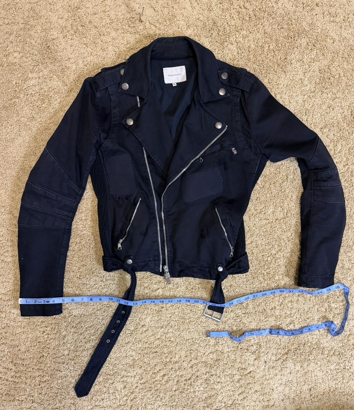 Pierre Balmain Pierre Balmain Cotton Moto Jacket Size US XXS / EU 40 - 15 Thumbnail