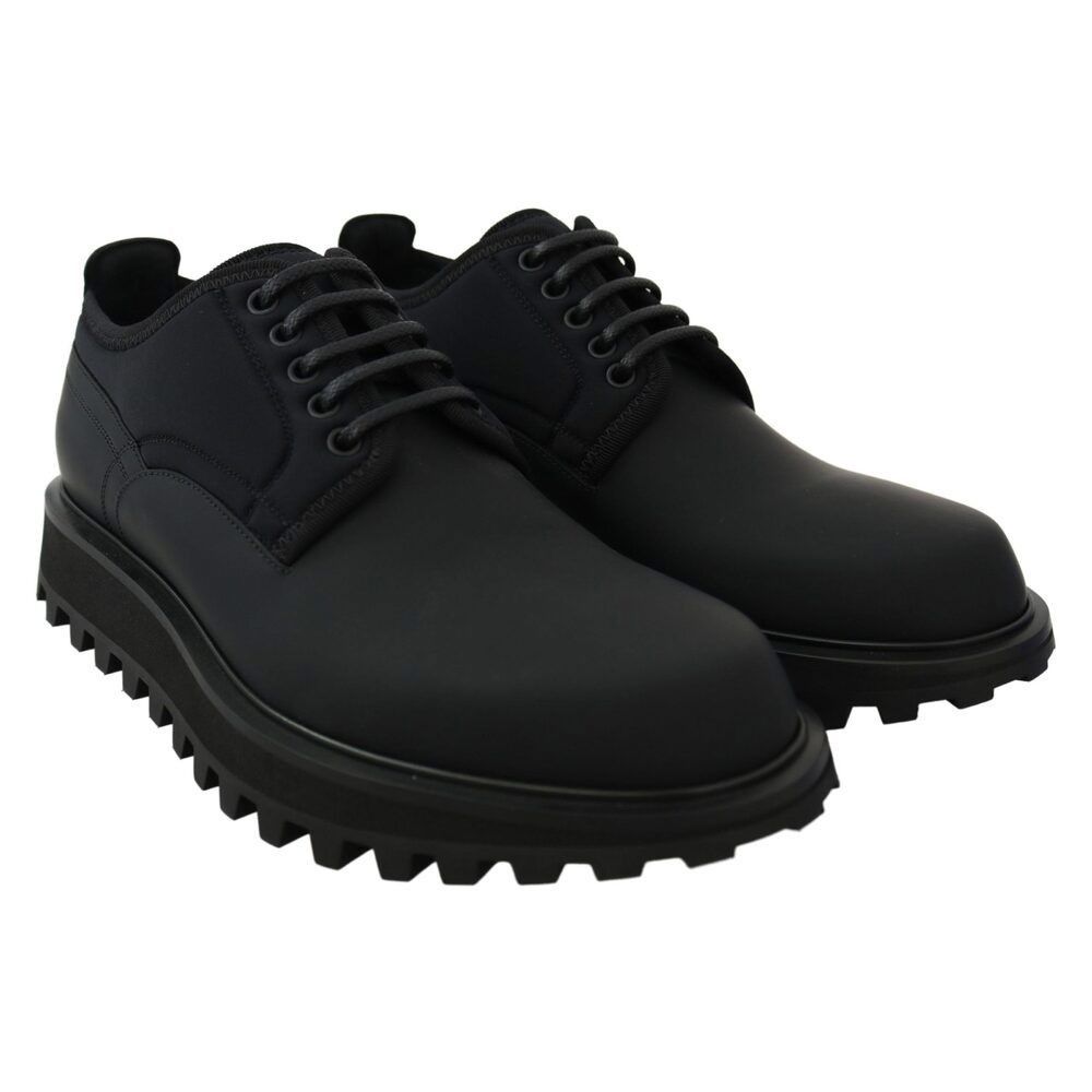 Dolce & Gabbana Dolce & Gabbana Elegant Black Calfskin Derby Shoes Size US 11 / EU 44 - 5 Thumbnail