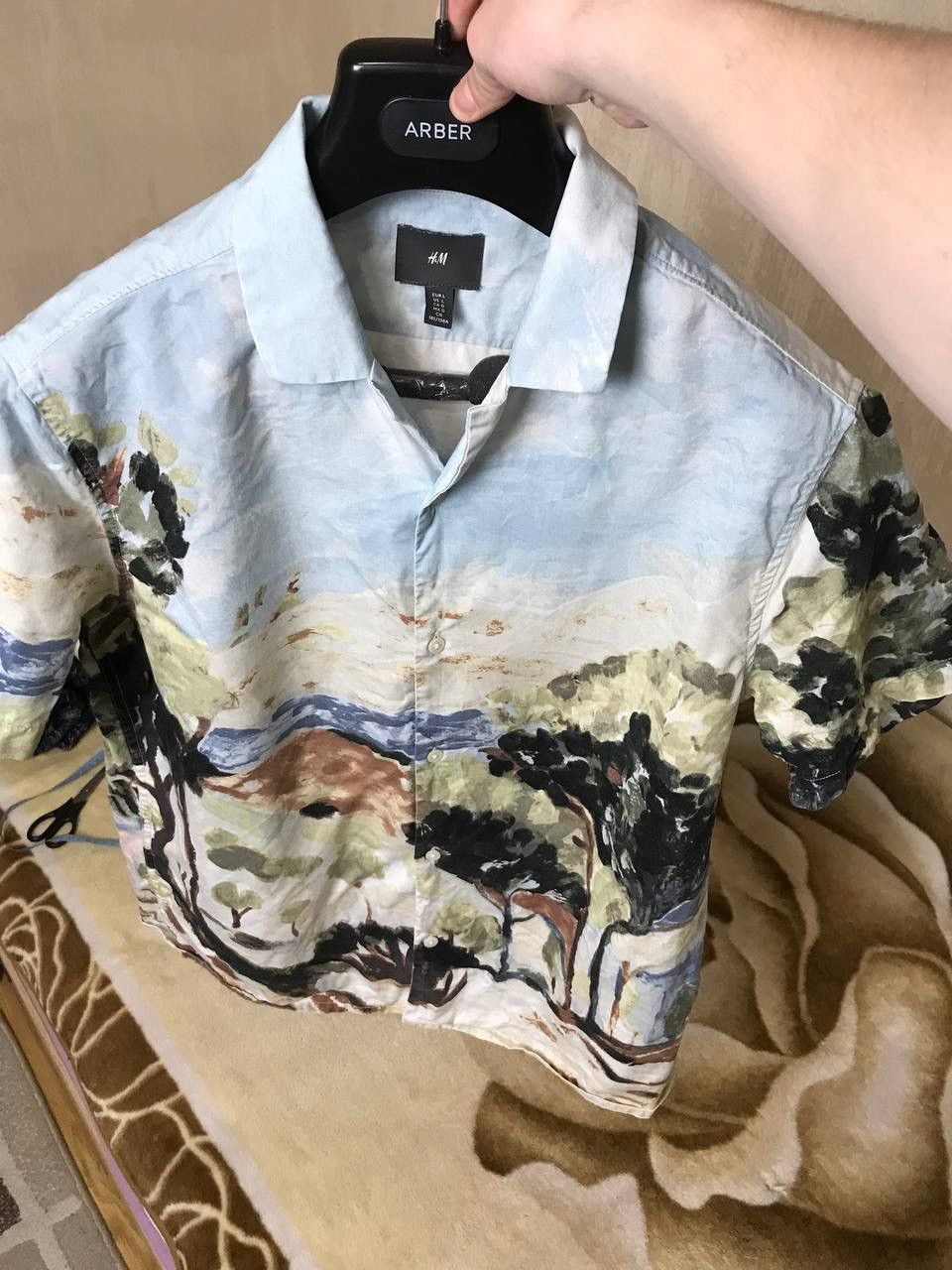 H&M 🔥 RARE H&M Resort Landscape Hawaiian Button Shirt Art Anime Size US L / EU 52-54 / 3 - 5 Thumbnail
