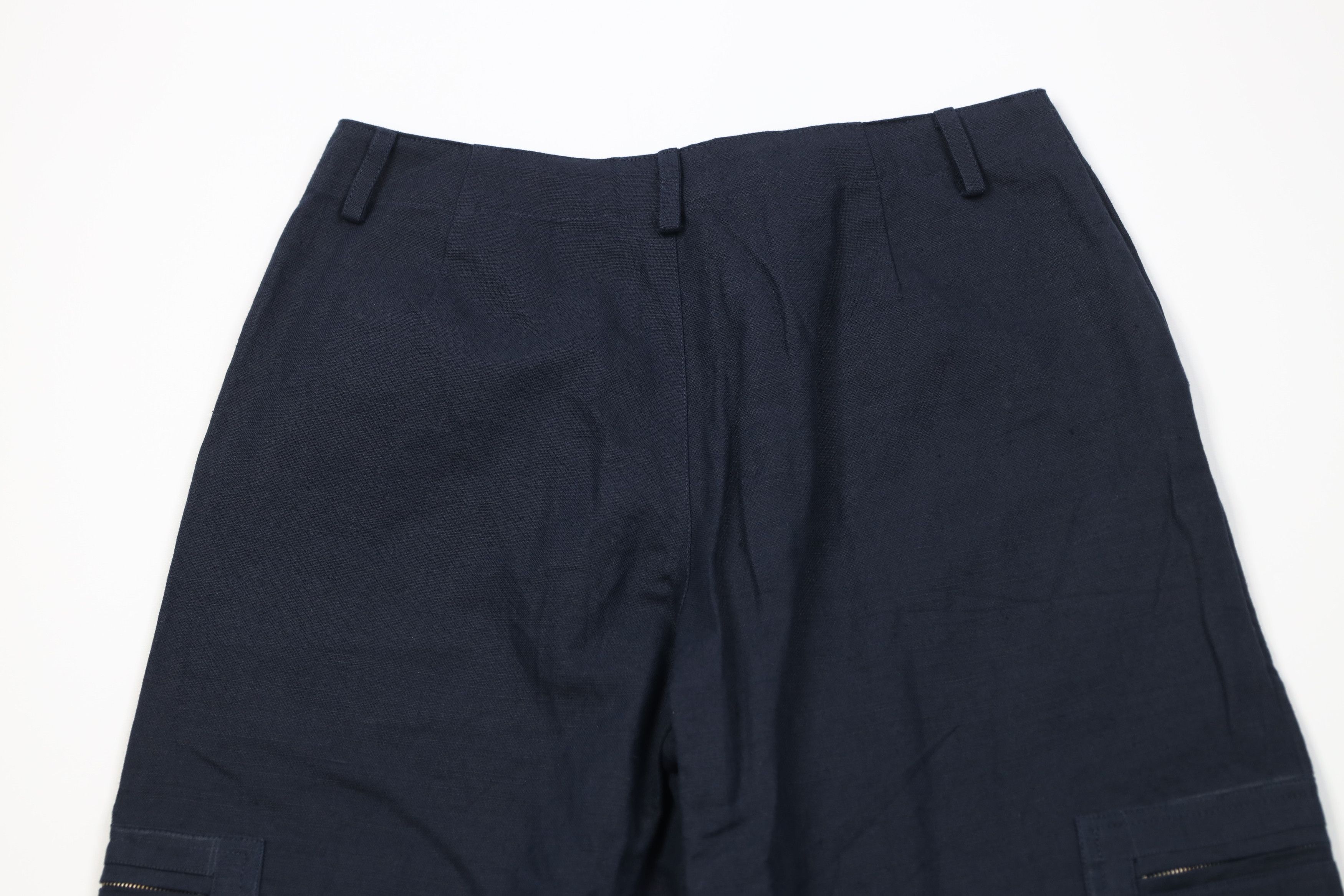 Vintage Vintage 70s Streetwear Baggy Wide Leg Cargo Pants Navy Blue Size 28" / US 6 / IT 42 - 9 Thumbnail