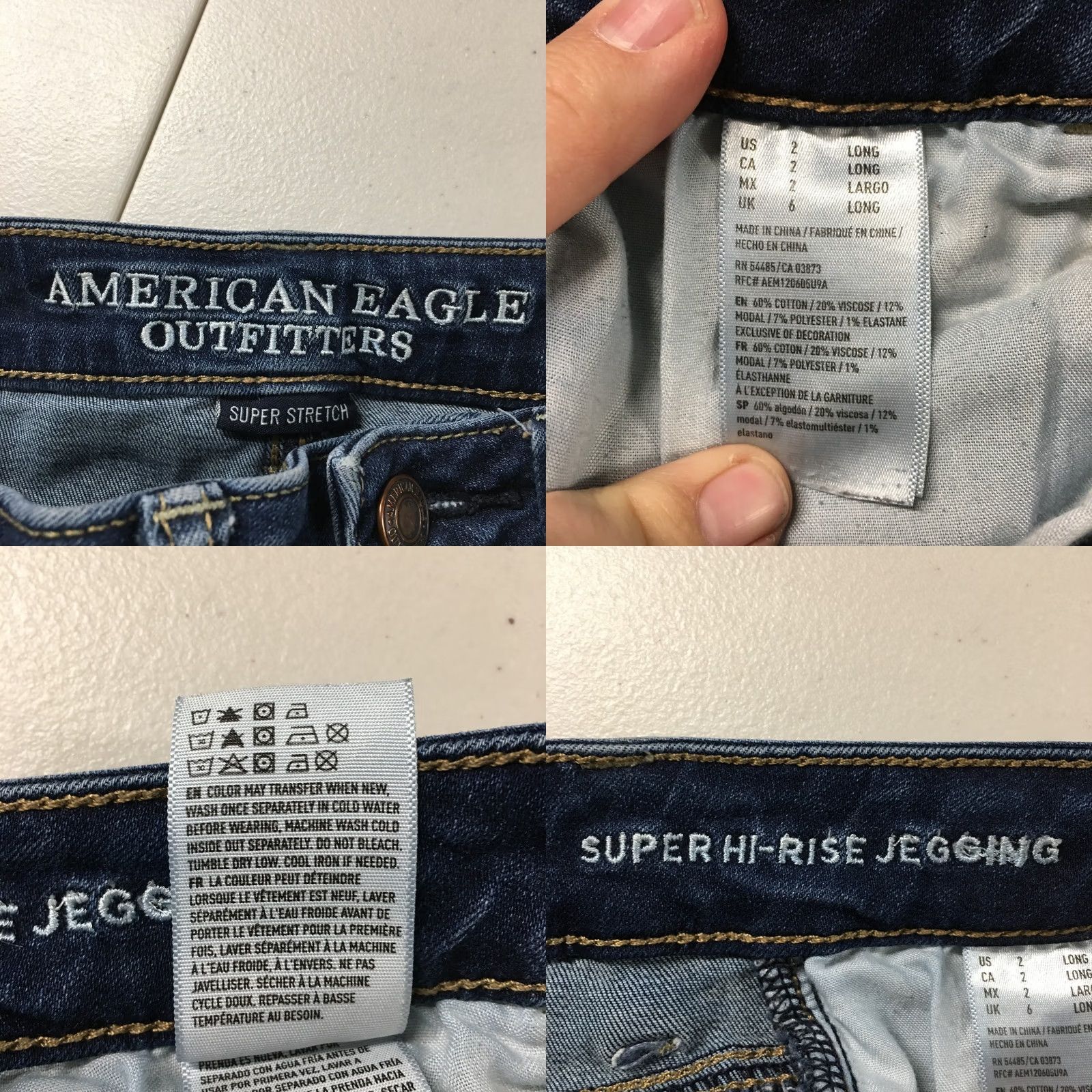 American Eagle Outfitters American Eagle Outfitters Jeans Womens 2 Blue Skinny Super Hi-Rise Jegging Denim Size 26" / US 2 / IT 38 - 10 Thumbnail