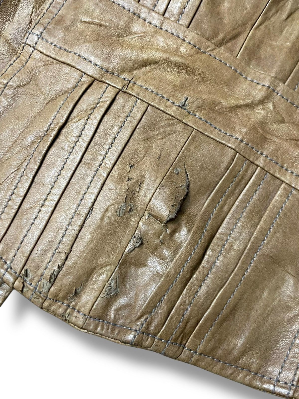 Japanese Brand Faithful Fanatic Crop Leather Jacket (151) Size XXS / US 00 / IT 34 - 8 Thumbnail