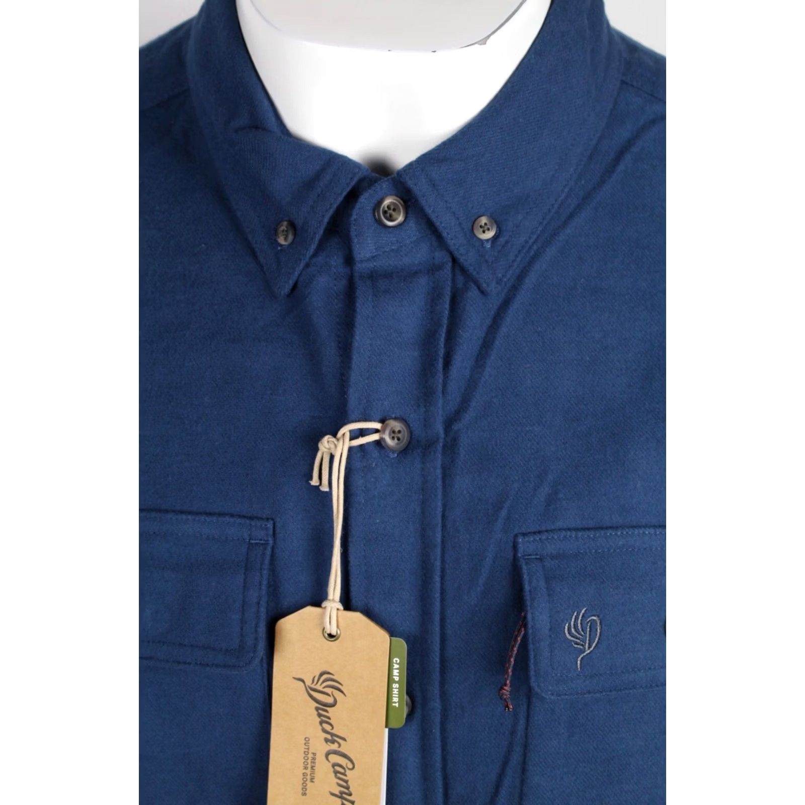 Vintage Duck Camp Men’s Camp Shirt Flannel Long Sleeve 2XL Navy CS300 Blue 97% Cotton 3% Spandex Button-Up Pockets Solid Casual Workwear Shirt Size US XXL / EU 58 / 5 - 4 Thumbnail