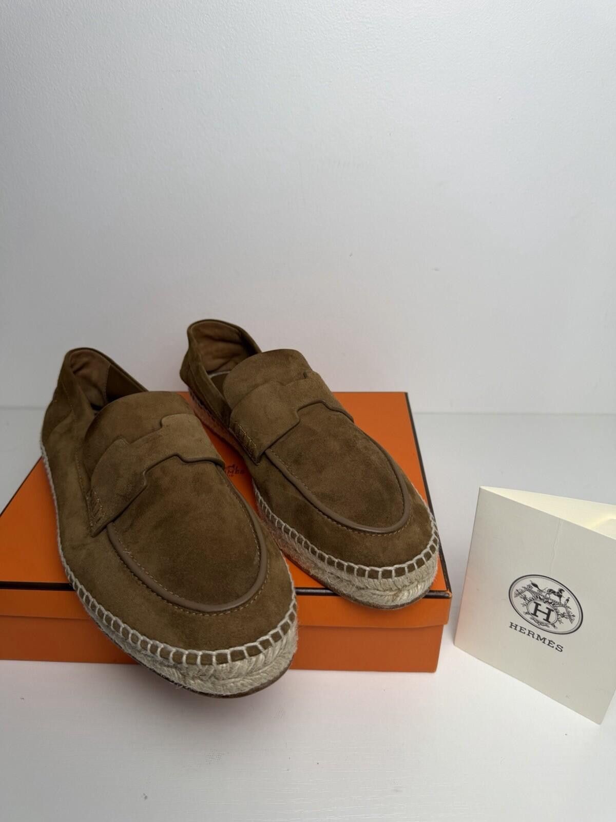 Hermes Hermès Suede Espadrille Loafers Brown Men’s EU 41 Slip On Size US 8 / EU 41 - 1 Thumbnail