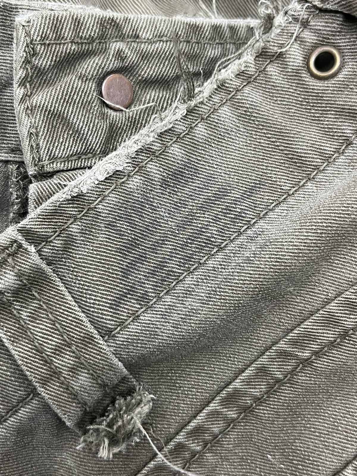 Edwin Vtg EDWIN 505 KHAKI Bush Pants Natural Distressed Flare💥 Size US 30 / EU 46 - 14 Thumbnail