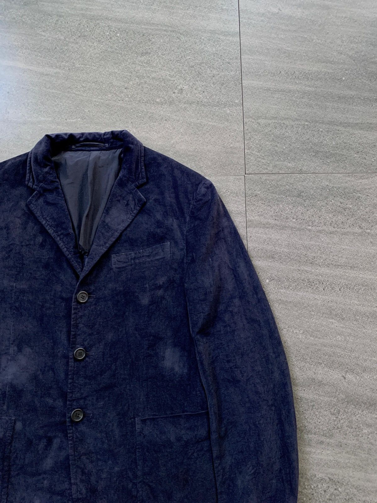Prada FREE TAX! 2000s Navy Corduroy Blazer Jacket Size US S / EU 44-46 / 1 - 2 Thumbnail