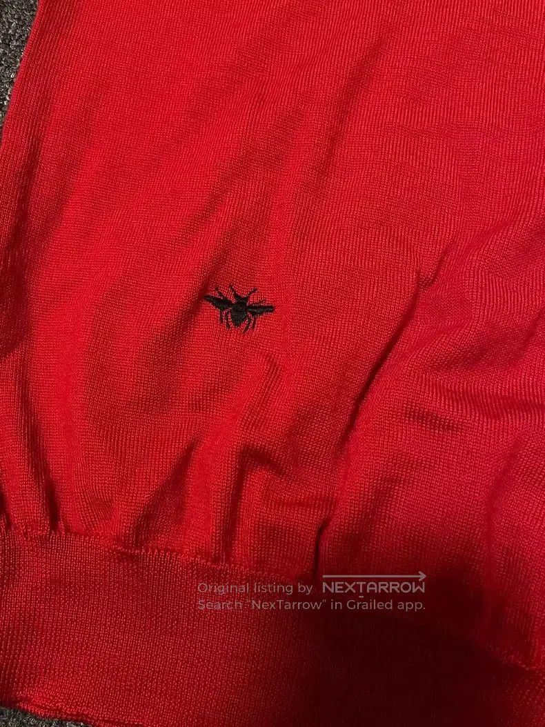 Dior Dior Red Wool Sweater with Bee Motif. Size US M / EU 48-50 / 2 - 2 Thumbnail