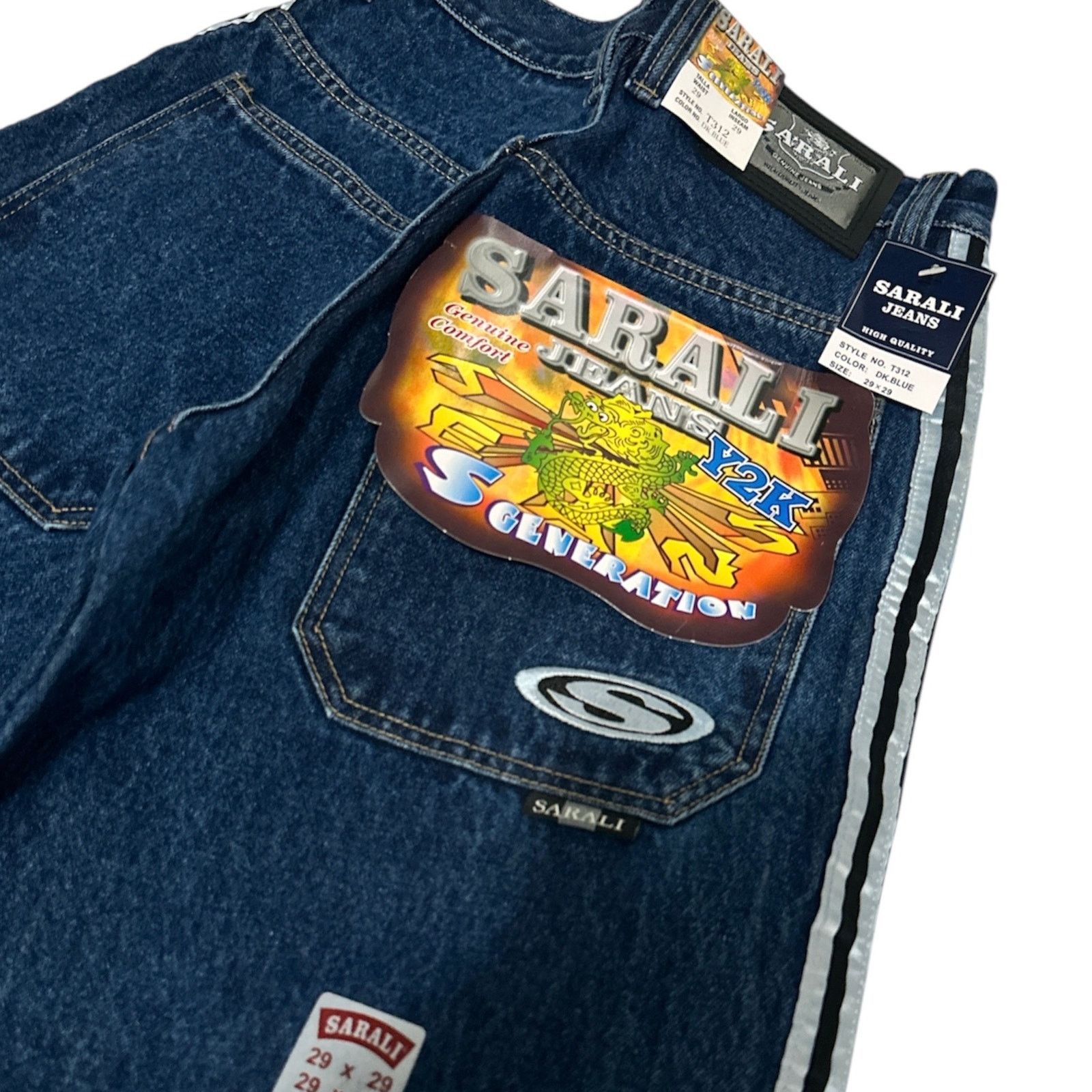 JNCO × Vintage Vintage Sarali Jeans Big S Side Striped Jeans Size US 29 - 3 Thumbnail