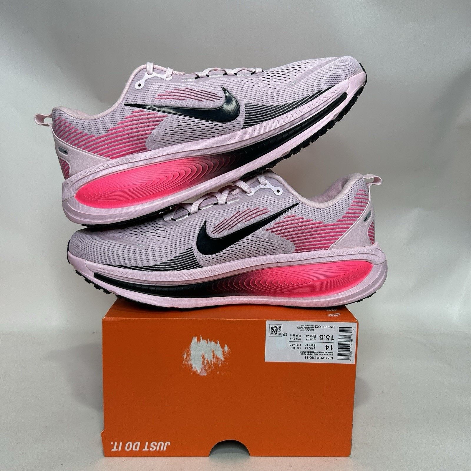 Nike Nike Vomero 18 “Pink Foam Hyper Pink Black” HM6803-602 Size US 14 / EU 47 - 3 Thumbnail