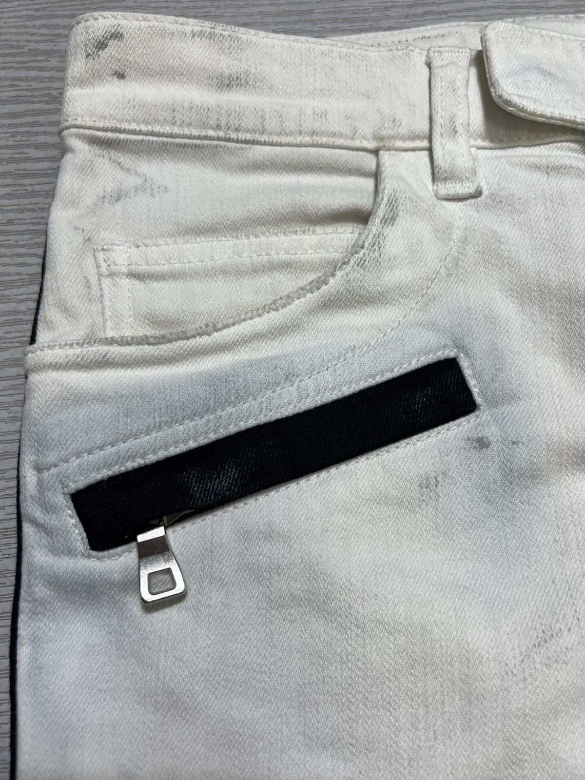 Balmain Balmain - S/S 15’ - White/Black Biker Jeans Size US 29 - 13 Thumbnail