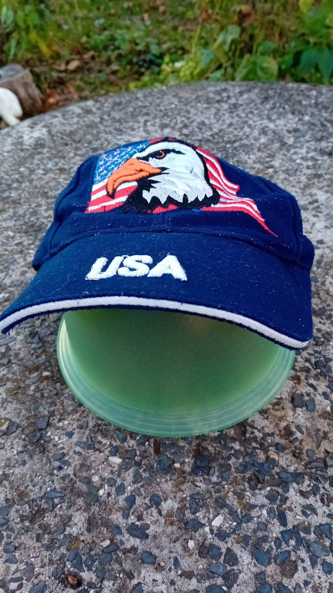 Other USA Waving American Flag Eagle Embroidered Blue Strapback Size ONE SIZE - 2 Thumbnail