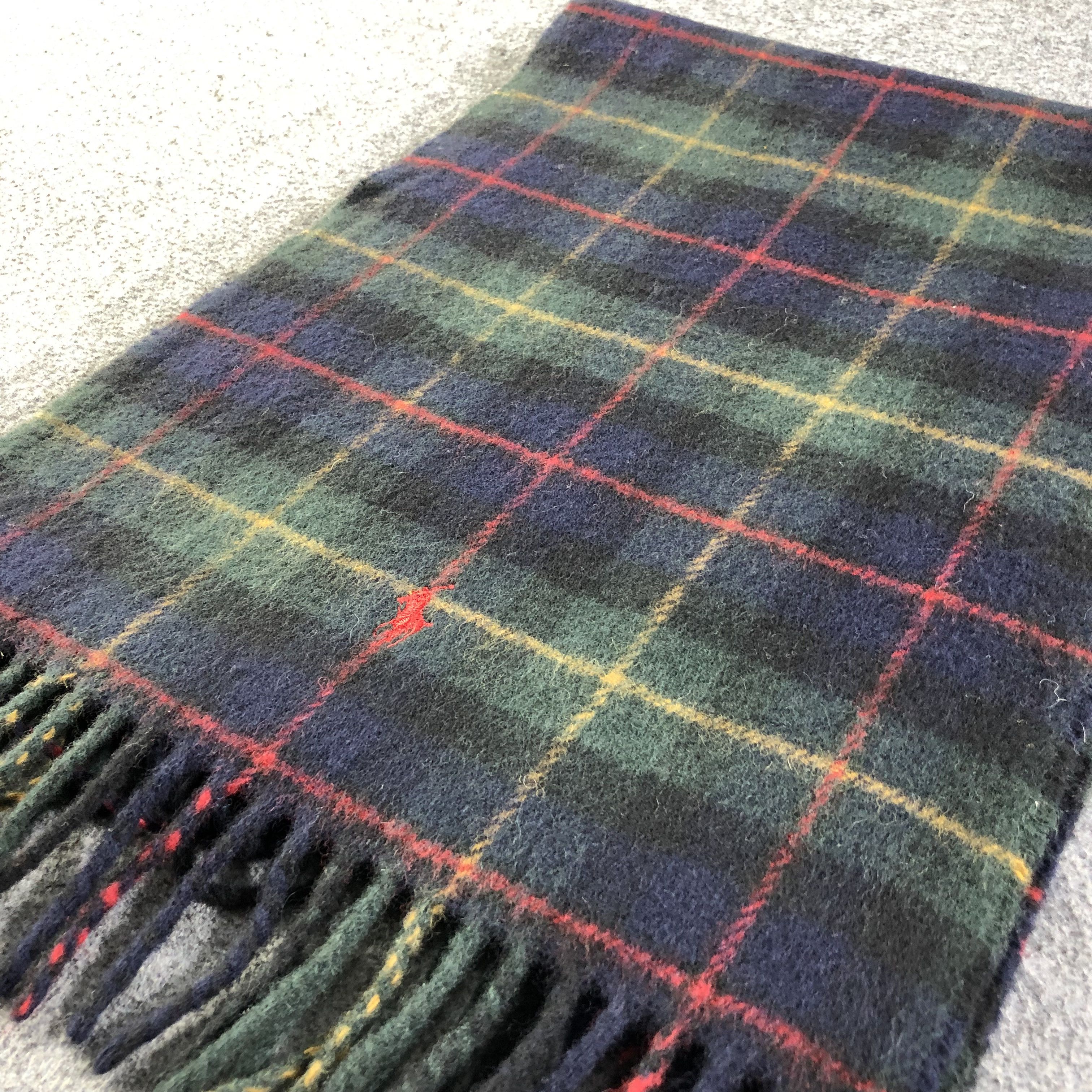 Polo Ralph Lauren Polo Ralph Lauren Tartan Wool Scarf Muffler V1204 Size ONE SIZE - 3 Thumbnail