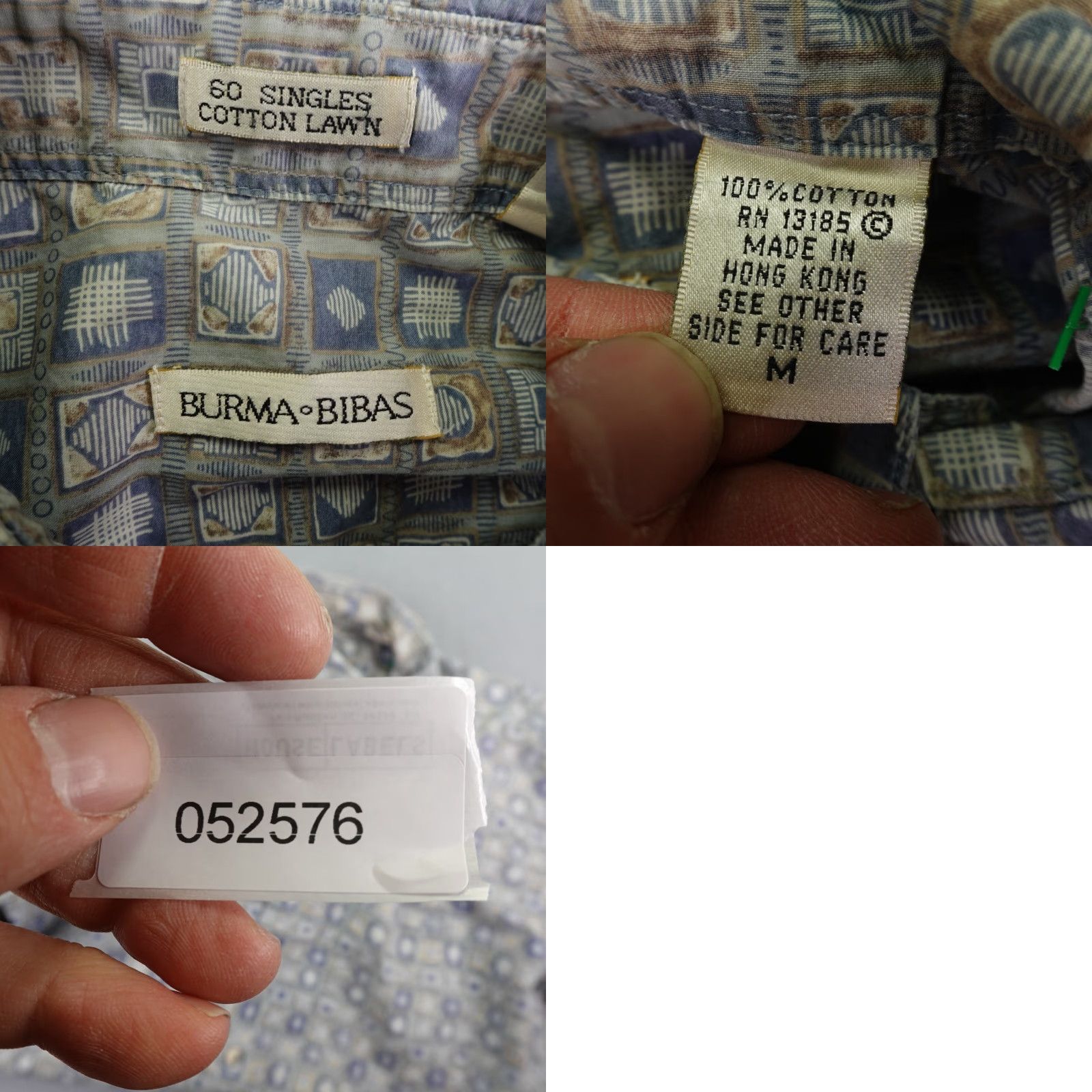 Vintage VINTAGE Burma Bibas Shirt Mens Medium Gray Geometric Button-Up 90s Cotton Lawn Short Sleeve Collared Mens Size US M / EU 48-50 / 2 - 8 Thumbnail