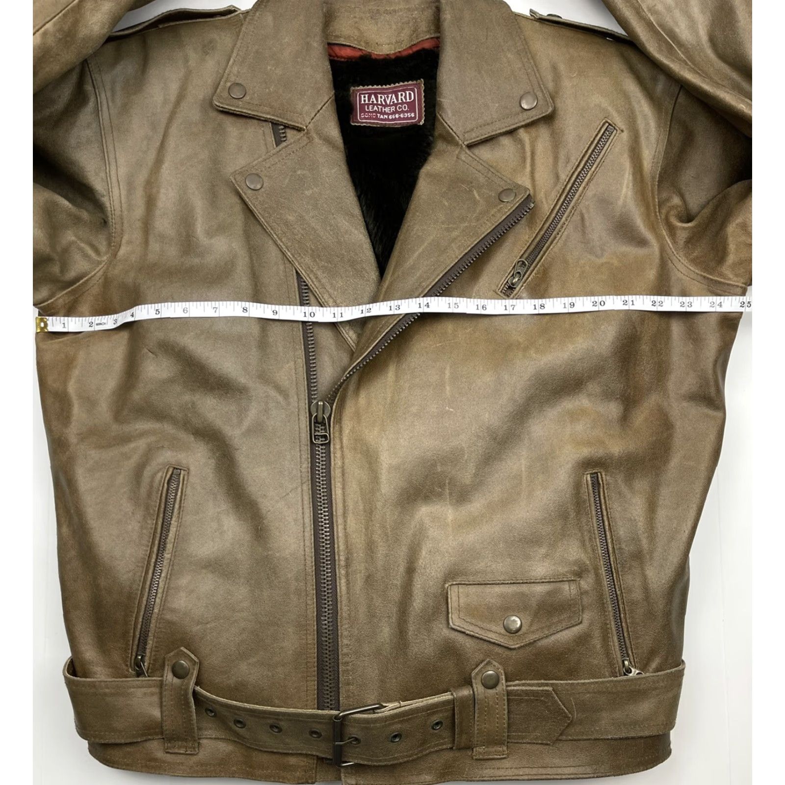 Vintage Harvard Leather Co. Leather Motorcycle Jacket Mens XL Cafe Zip Padded Riding Side Zip Lined Soft Size US XL / EU 56 / 4 - 7 Thumbnail