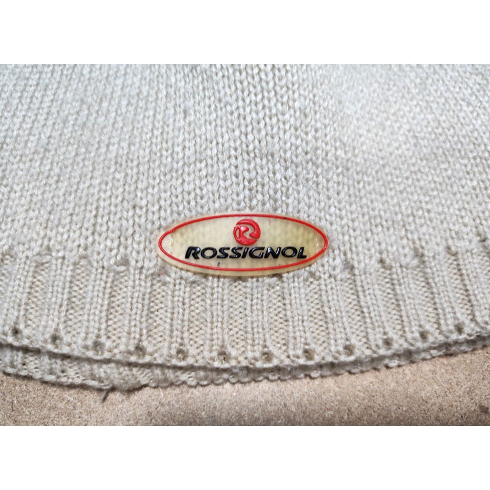 Rossignol ROSSIGNOL Beanie Hat Size S Knit Beige Beanie Outdoor Thermal Winter Vintage Womens/Mens Size ONE SIZE - 2 Thumbnail