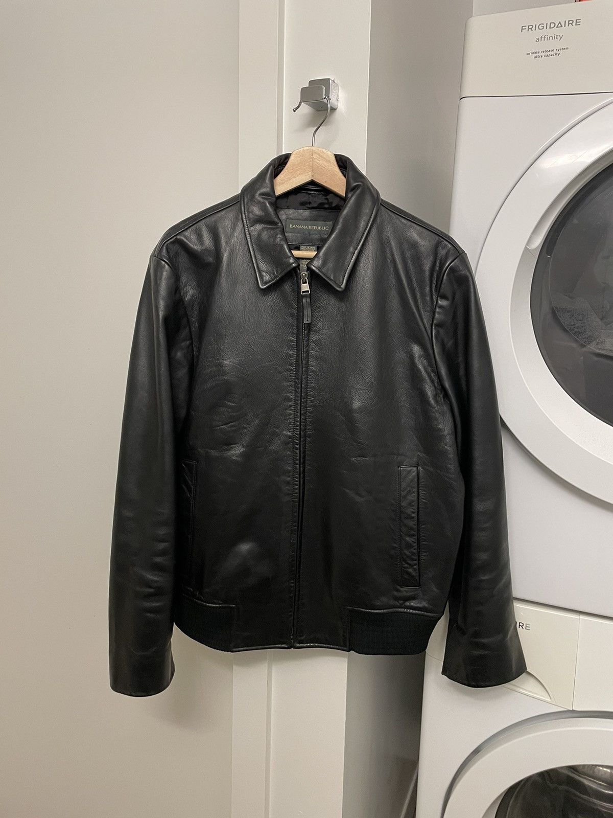 Banana republic leather jacket mens best sale