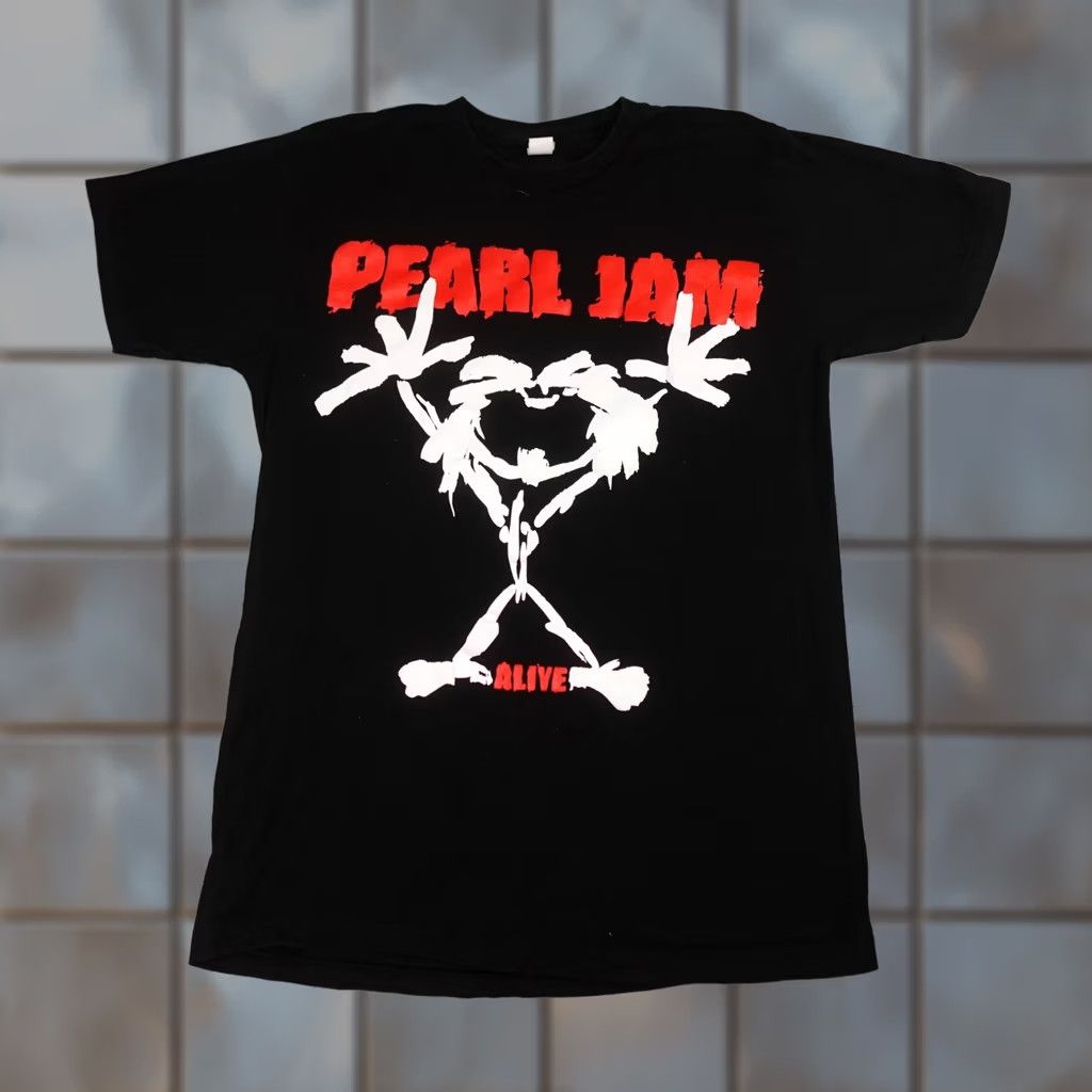 Tultex Pearl Jam Shirt Mens Medium Black Alive Stickman Tour Setlist Band Tee Concert Shirt Mens Black Size US M / EU 48-50 / 2 - 1 Thumbnail