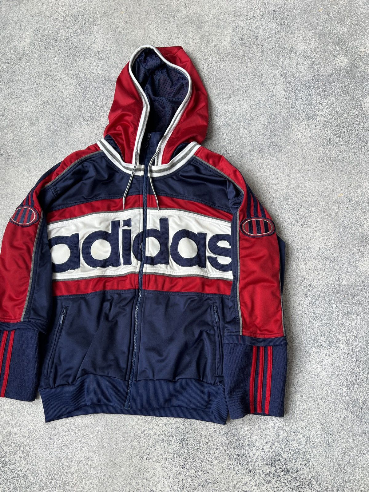 Adidas × Vintage Vintage Adidas big logo 90s style zip hoodie Size US M / EU 48-50 / 2 - 2 Thumbnail