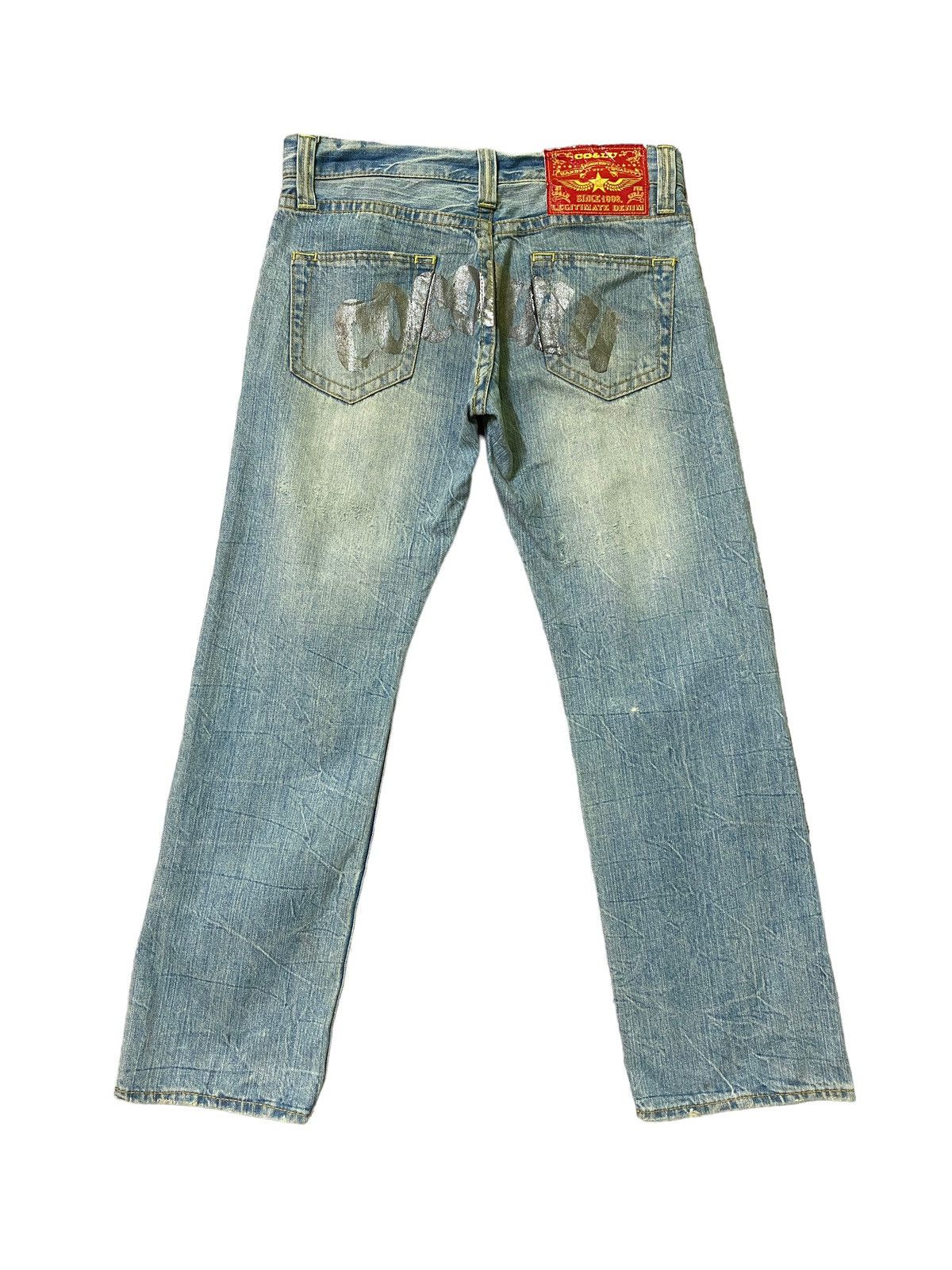 image of Vintage Cocolulu Big Logo Distressed Acid Wash Denim in Blue, Men's (Size 30)