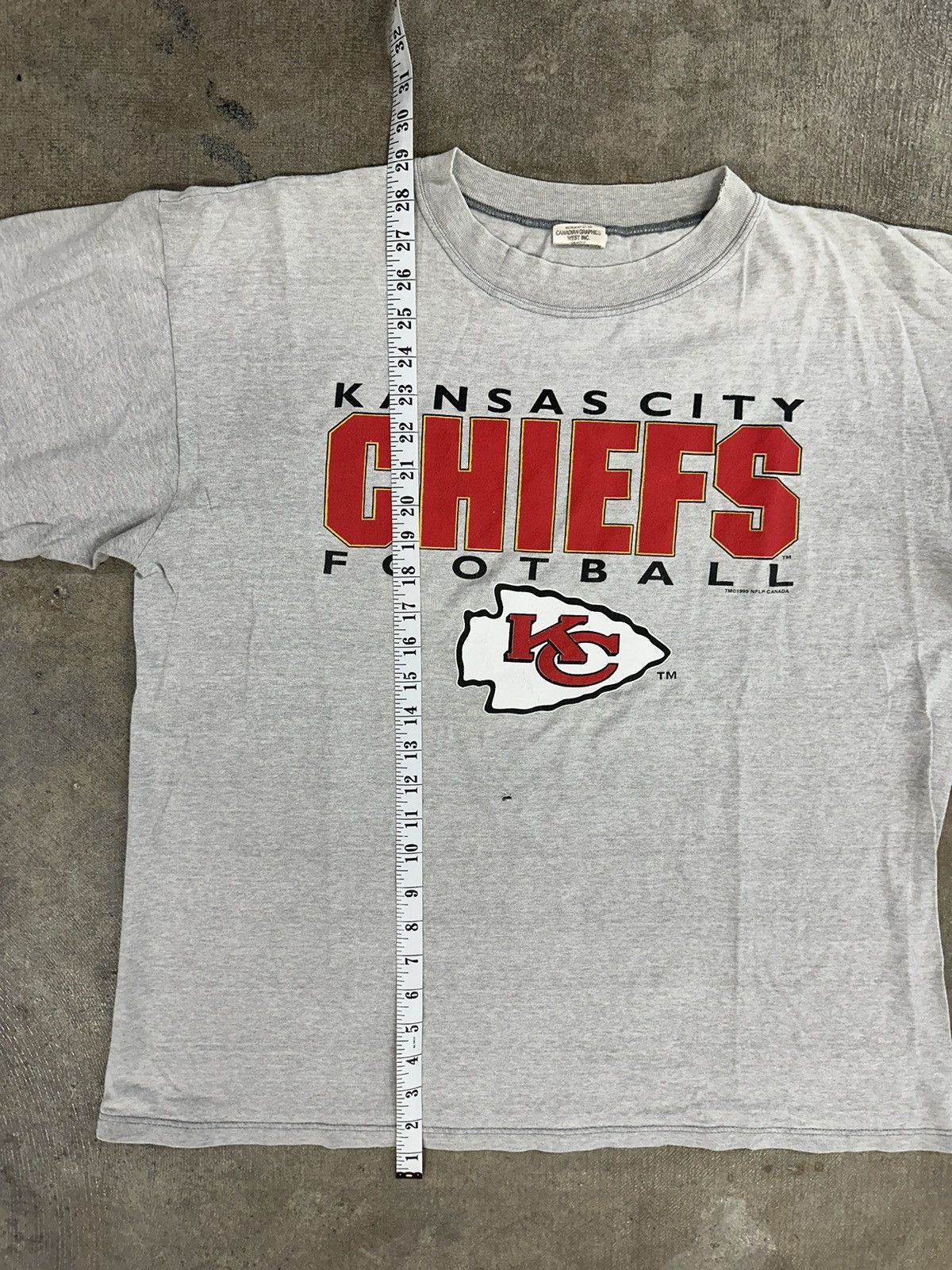 NFL × Vintage Vintage 90s Waves Kansas City Chiefs NFL T-Shirt Size US L / EU 52-54 / 3 - 8 Thumbnail