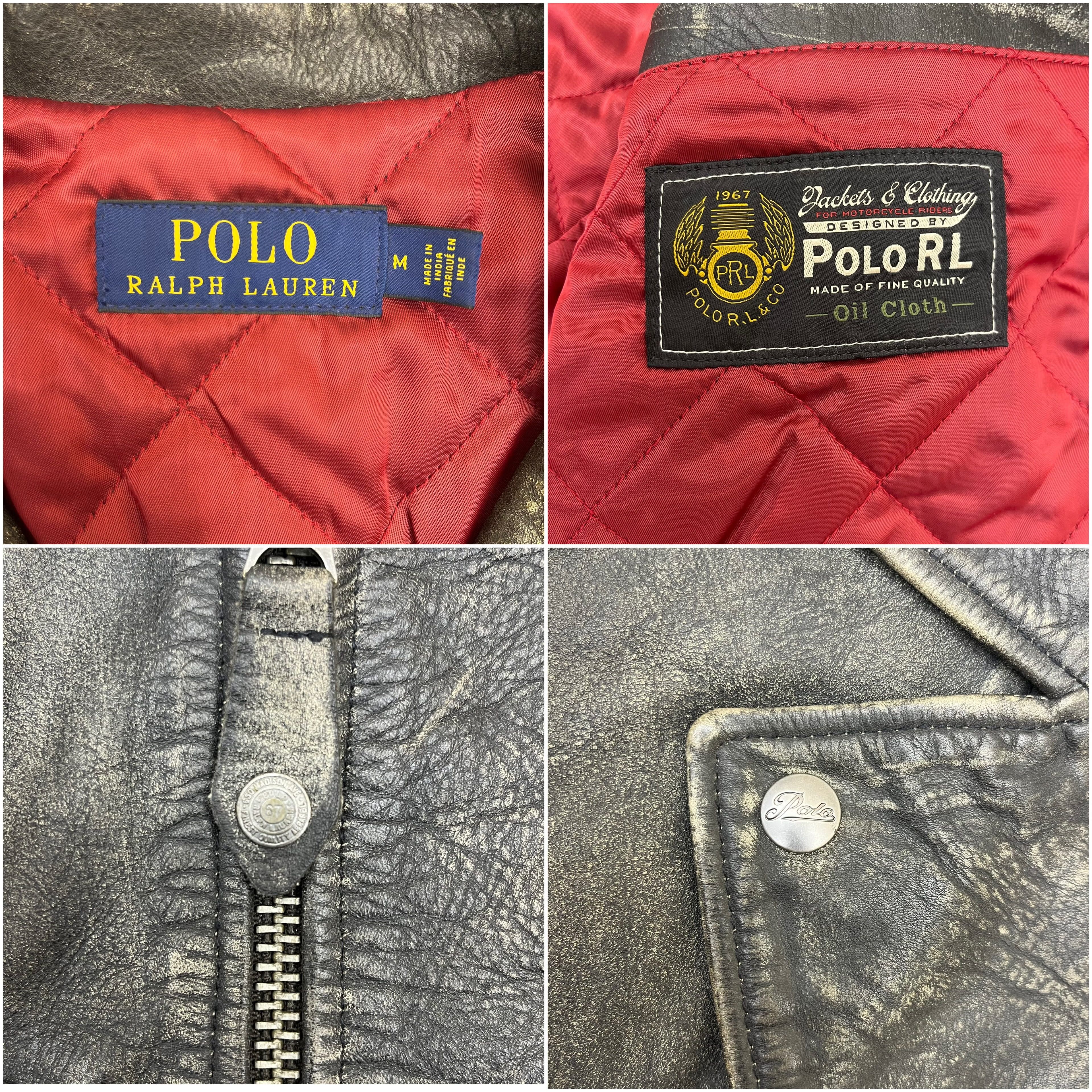 Polo Ralph Lauren Polo Ralph Lauren Moto Leather Jacket RL Mens Biker Jacket Size US M / EU 48-50 / 2 - 8 Thumbnail
