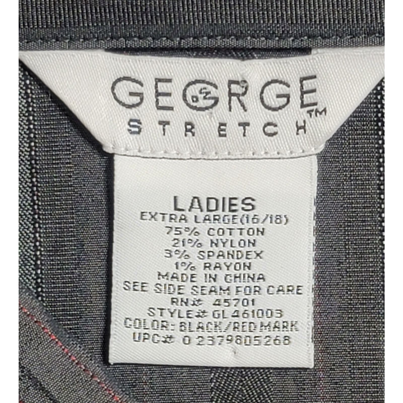 George George Black Red Pinstripe Collard Button Up Top XL Size XL / US 12-14 / IT 48-50 - 4 Thumbnail