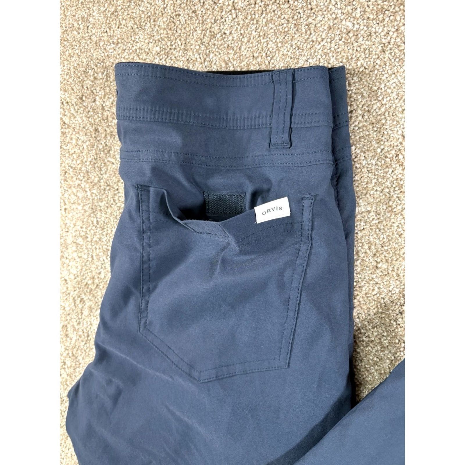 Orvis Orvis Pants Mens 30x32 (Tag 30x34) Navy Blue Fleece Lined Straight Leg Stretch Size US 30 / EU 46 - 2 Thumbnail