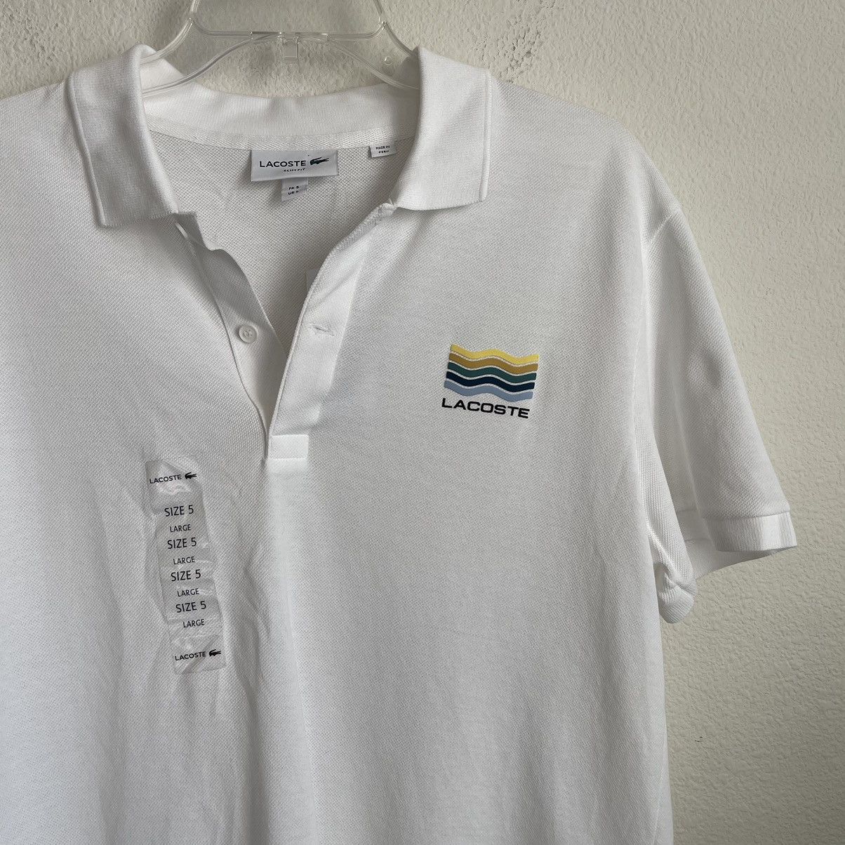 Lacoste Wave Logo Short Sleeve Pique Polo