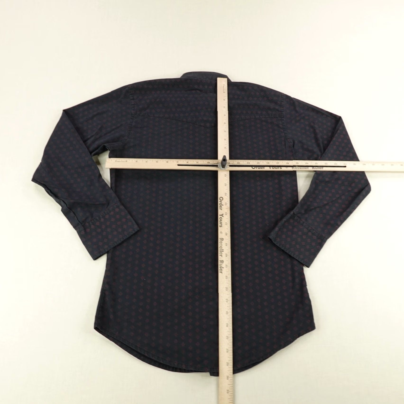 Wrangler Wrangler Shirt Men Small Black Red Geometric Diamonds Western Pearl Snap Ranch ^ Size US S / EU 44-46 / 1 - 5 Thumbnail