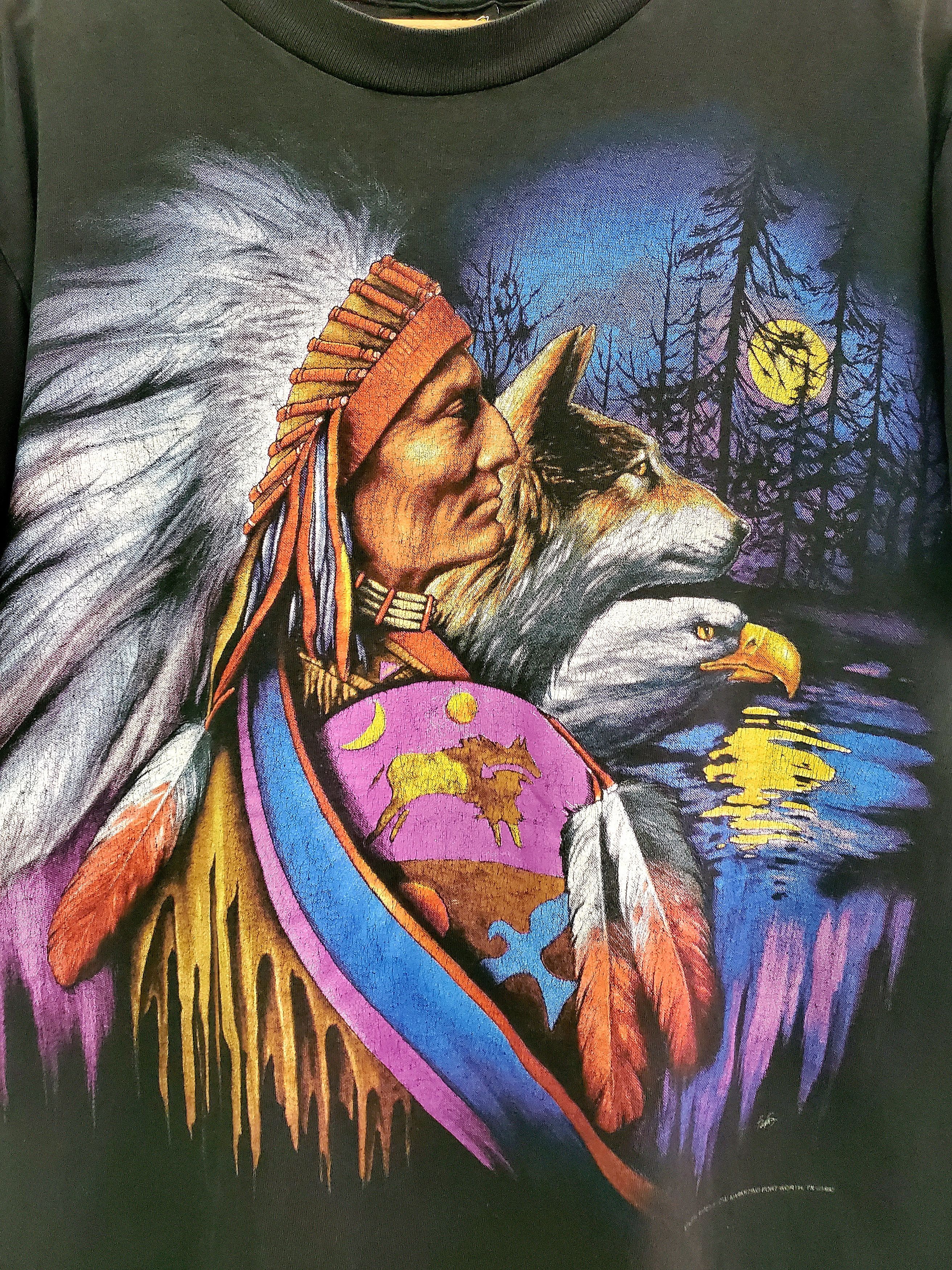 Vintage VINTAGE 3D EMBLEM INDIAN CHIEF TEE SHIRT 1993 MADE IN USA L Size US L / EU 52-54 / 3 - 2 Thumbnail
