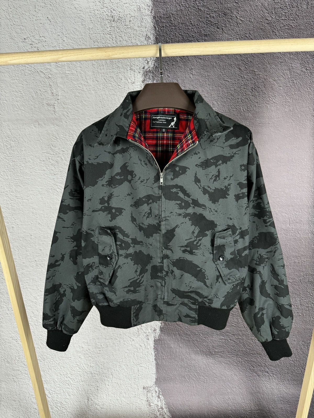 Knightsbridge Knightsbridge Heavy England Style Bomber Jacket Tartan Lined Size US S / EU 44-46 / 1 - 1 Thumbnail