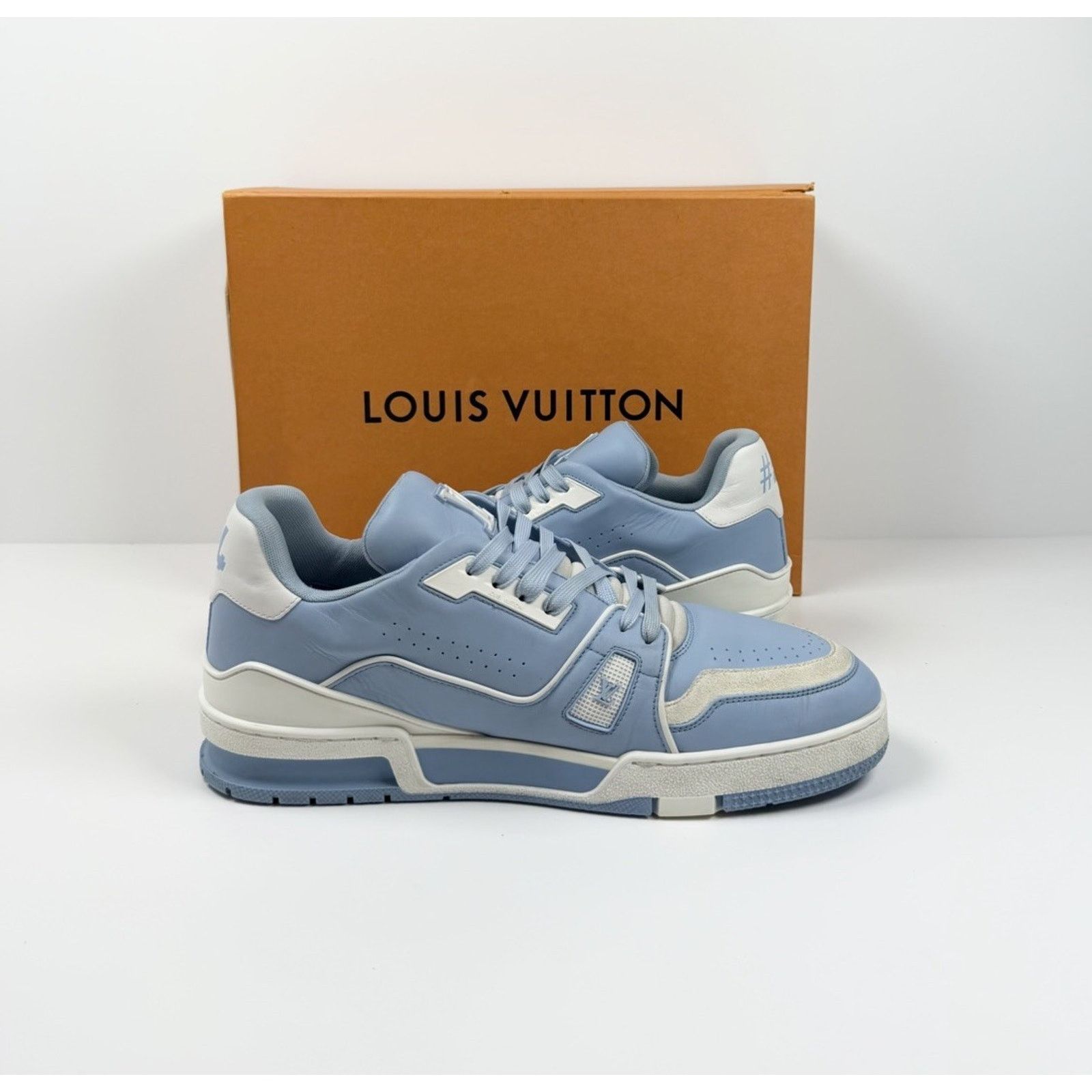 Louis Vuitton Size 9LV/10US - Louis Vuitton Blue Leather Trainers Size US 10 / EU 43 - 4 Thumbnail