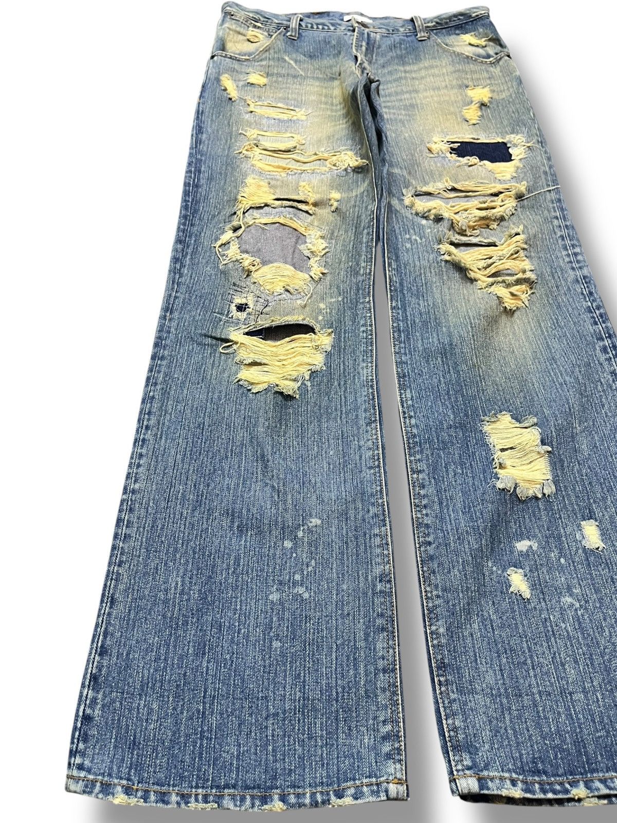 Hysteric Glamour Vintage Japanese Brand Mudwash Ripped Distressed Denim Size US 33 - 3 Thumbnail