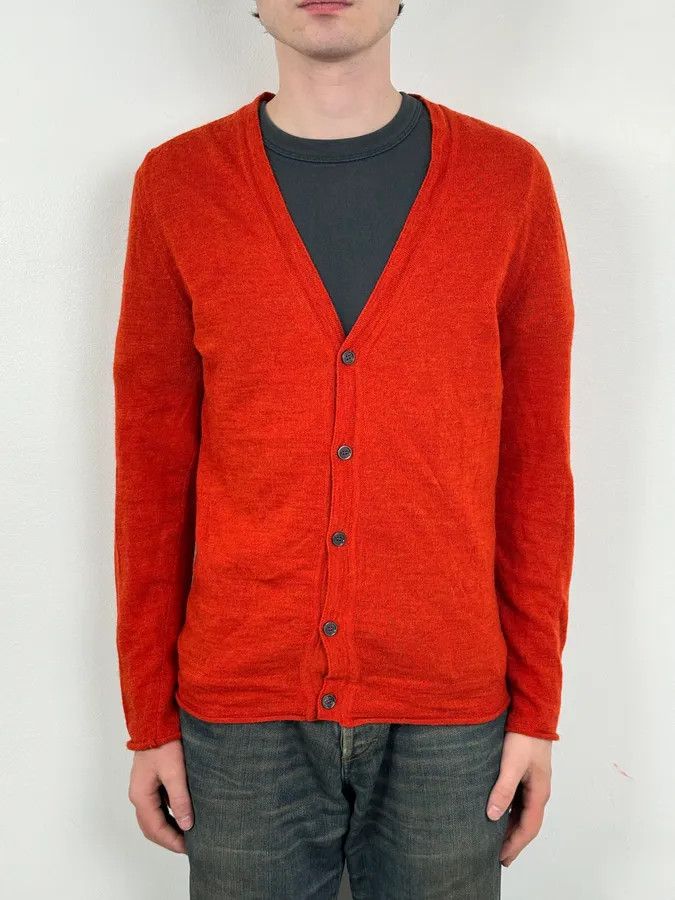 Daniele Alessandrini Daniele Alessandrini Orange Minimalist Cardigan Sweater Size US M / EU 48-50 / 2 - 2 Thumbnail