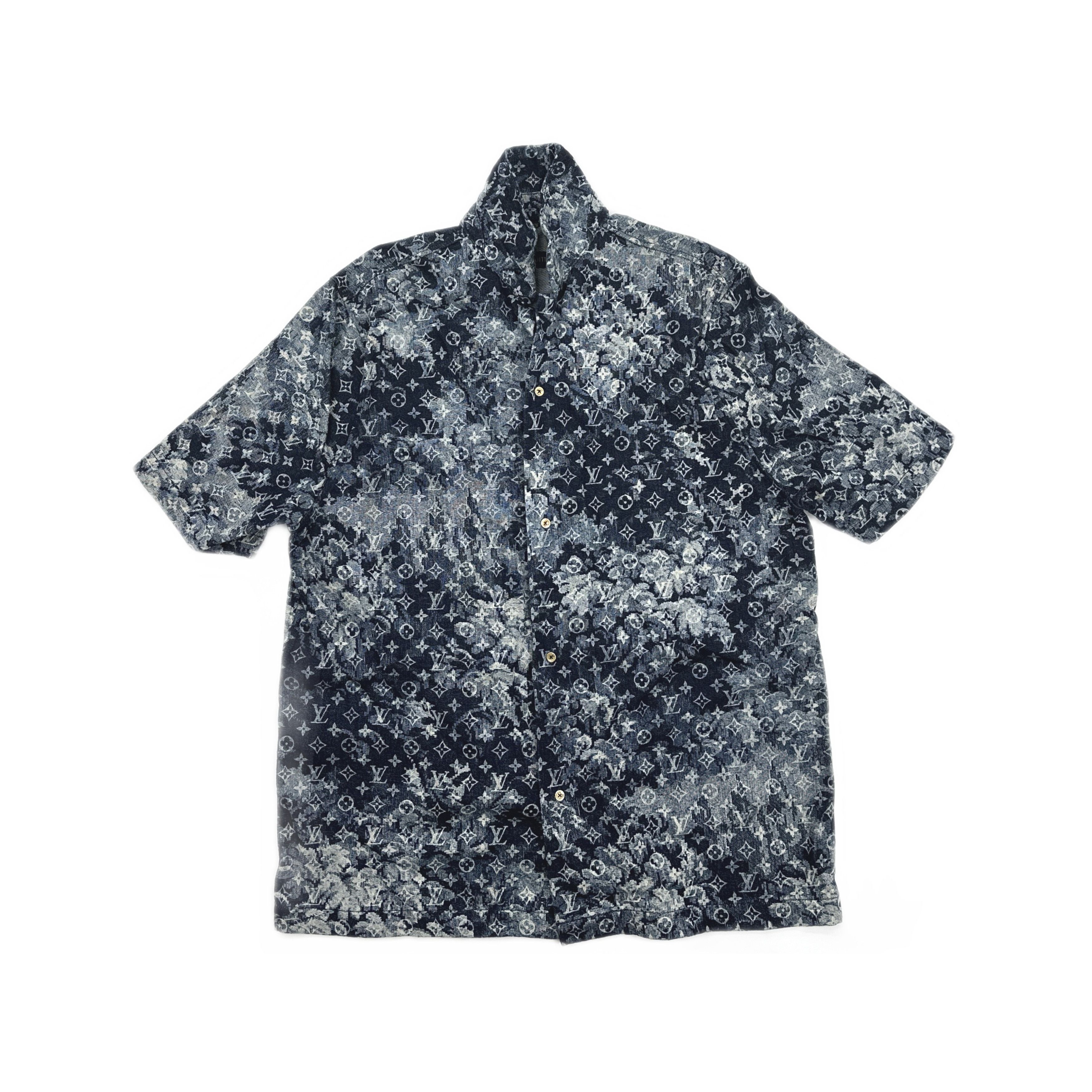 Louis Vuitton Monogram Flowers Embroidered Short-Sleeved Shirt 