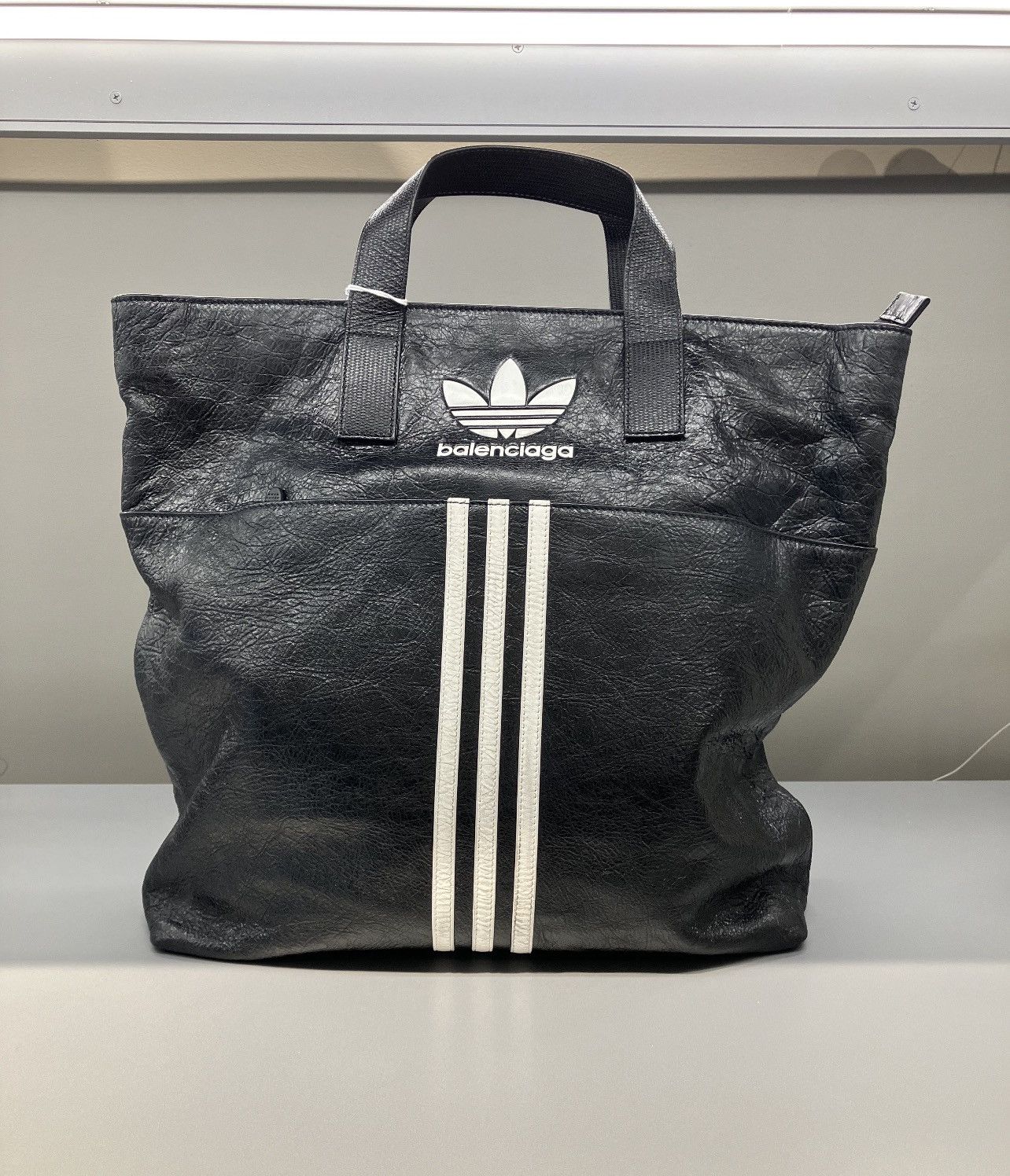 Adidas × Balenciaga 💥LIMITED💥 X Adidas Stripes Leather North South Tote Bag Size ONE SIZE - 1 Thumbnail