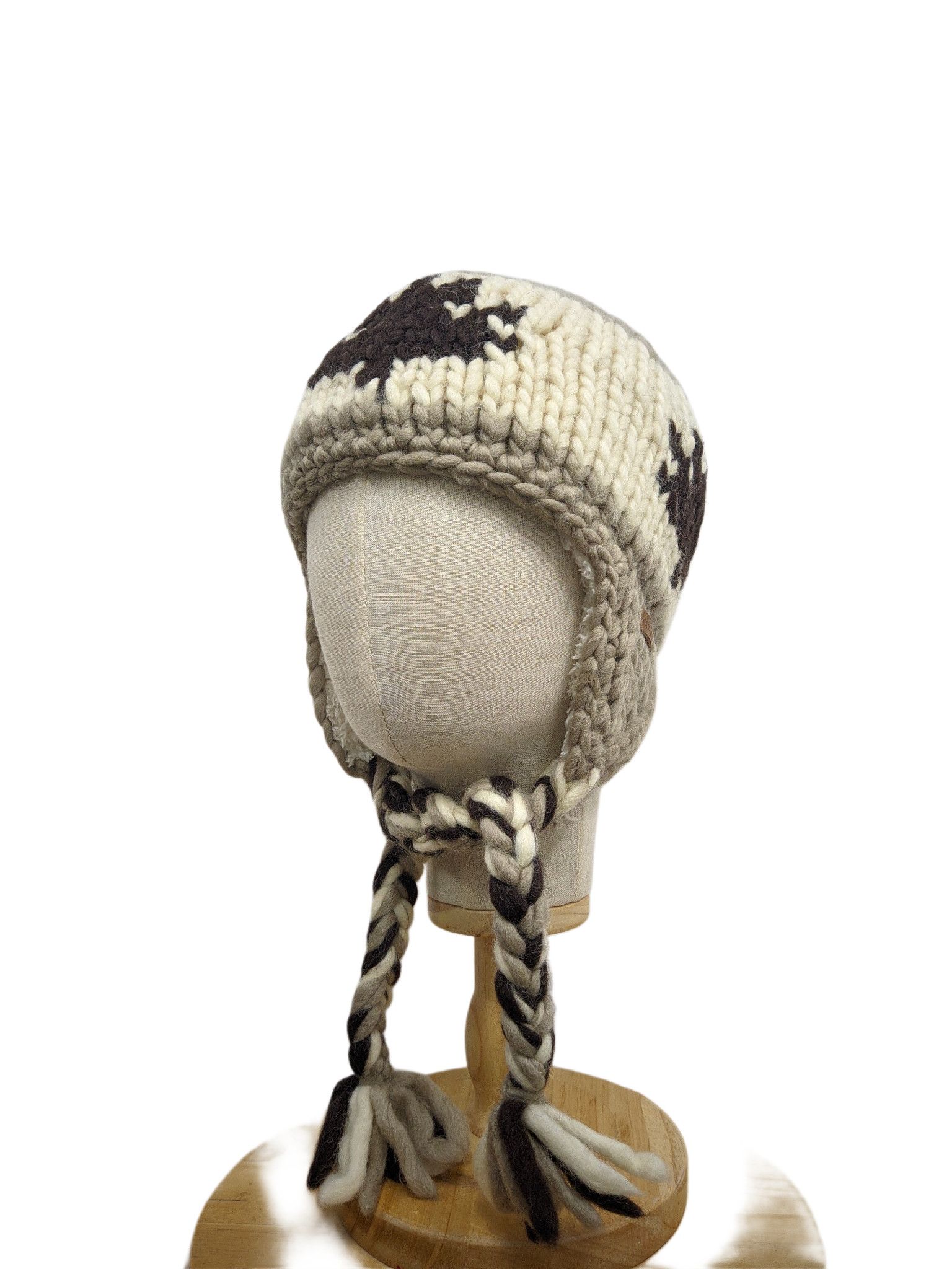 Handmade Delux Knitted Handmade Beanie with Earflaps Size ONE SIZE - 1 Thumbnail